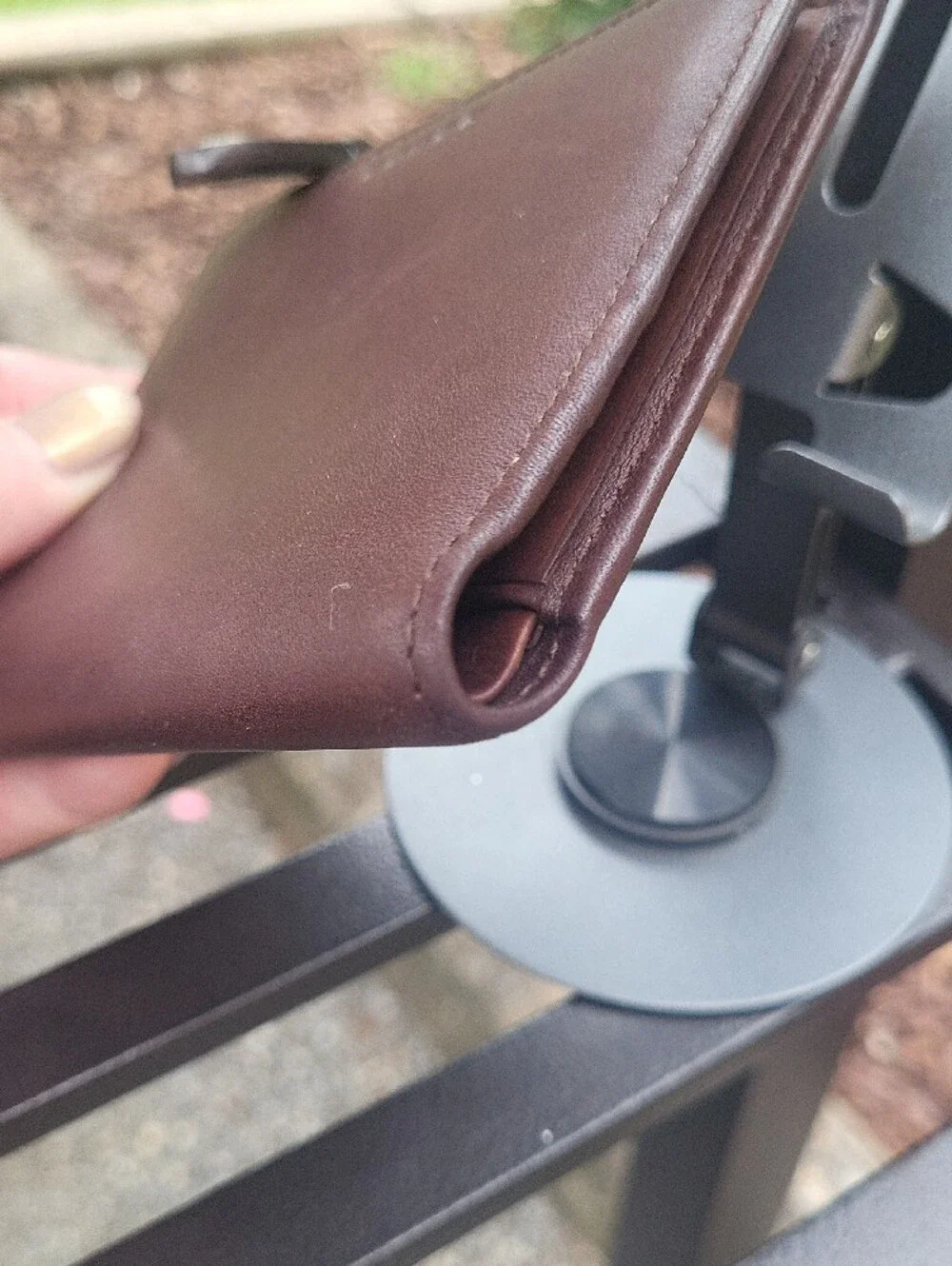 Coach  Dark Brown Leather Zip Card Wallet